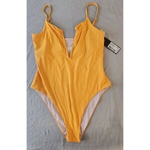 Gianni Bini Women's XL Orange Magrove V-Wire Plunge One Piece Swimsuit NWT L503